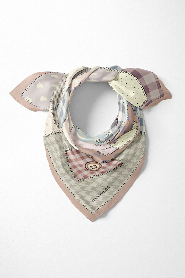 E104 Patchwork Love Desenli Bandana - 5