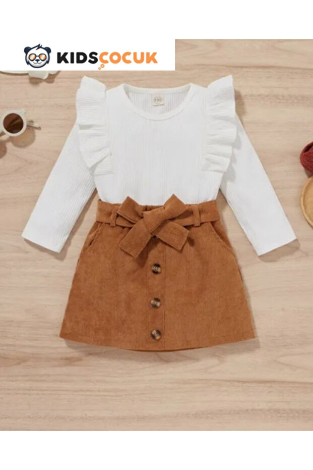 Girl's Velvet Skirt Combination