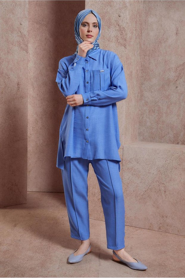 SHIRT COLLAR PANTS SUIT 44412