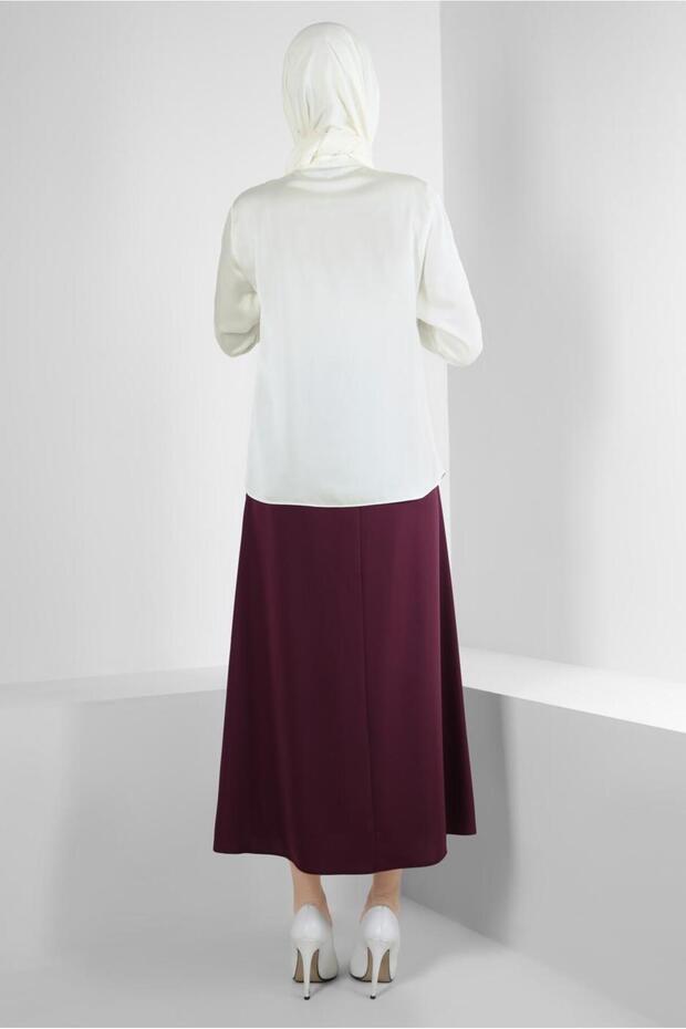 بلوزة من الساتان بأزرار 43867 - 3