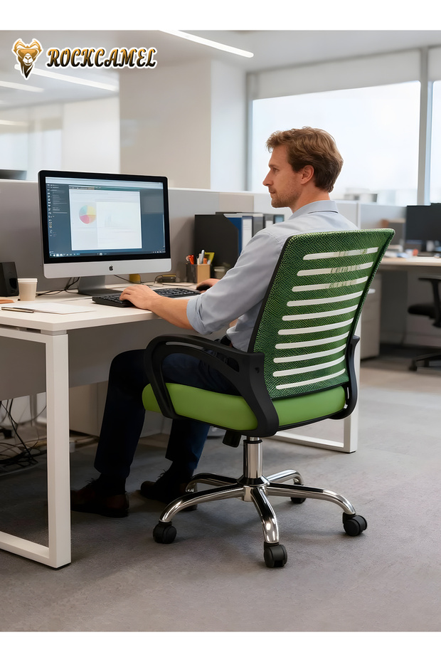 Ergonomic Computer Chair, Breathable Mesh Office Chair with Wide Armrests, Executive Chair - 2