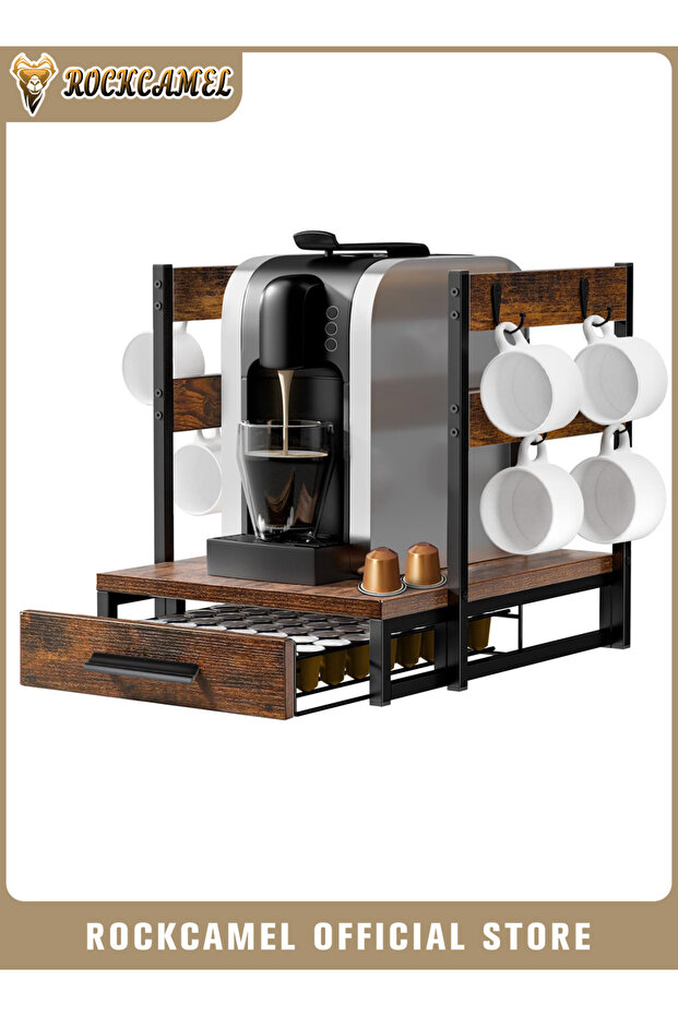 Solid Wood Storage Rack, Coffee Machine Storage Rack, Durable Coffee Maker Stand