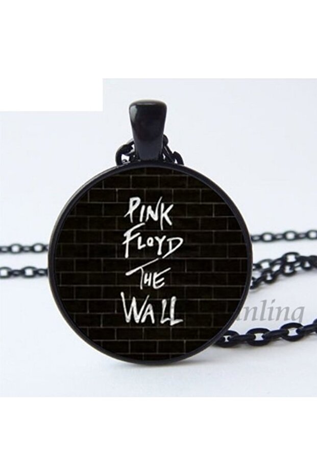قلادة Pf8 Pink Floyd - سلسلة سوداء ومؤطرة