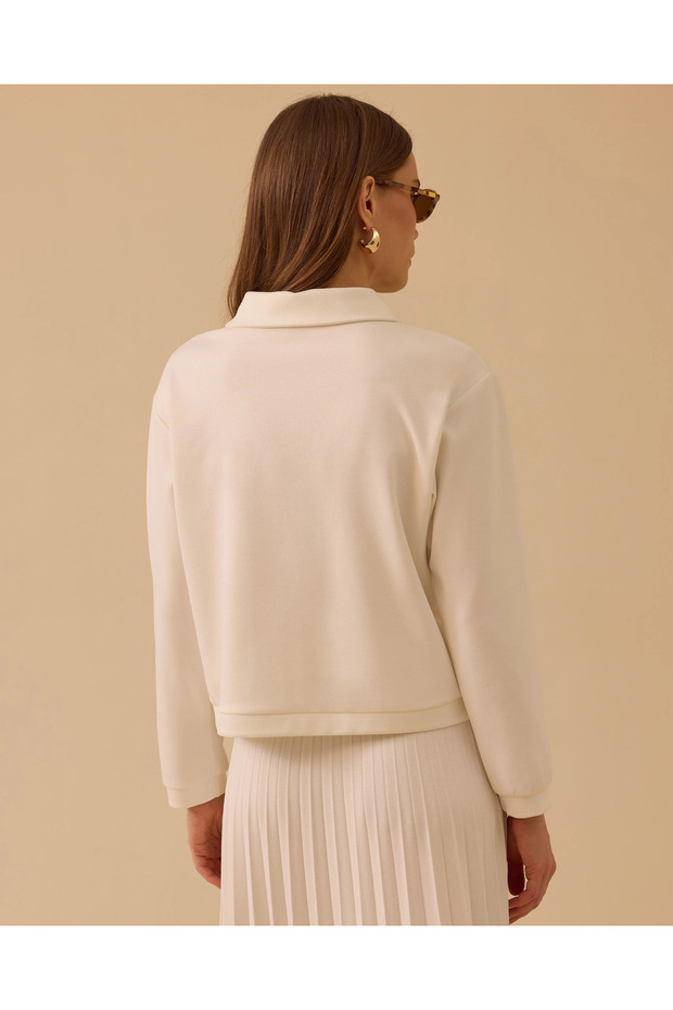 Bebe Yaka Düğmeli Örme Ceket - 3