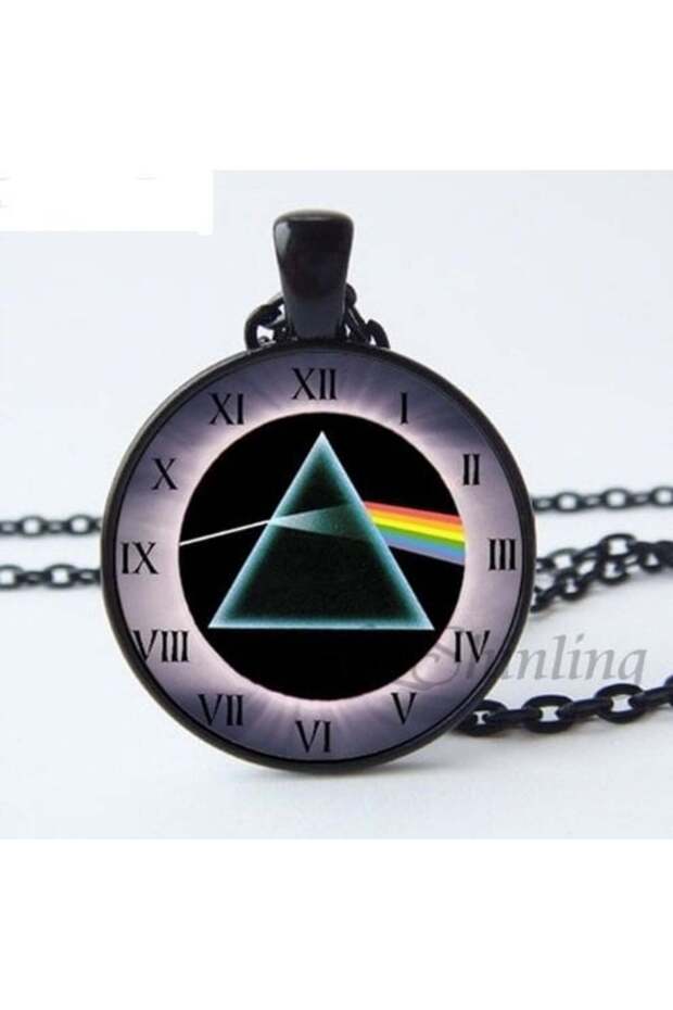 قلادة PF4 Pink Floyd - سلسلة سوداء وحواف