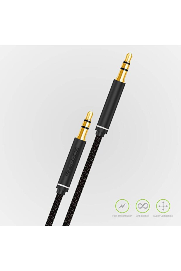 AC-290-002 AC-290 كابل Aux بمقبس 3.5 ملم أسود