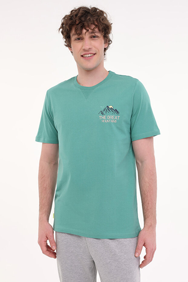 Ml Fine 11Otd206 5Fx Green Men's Short Sleeve T-Shirt