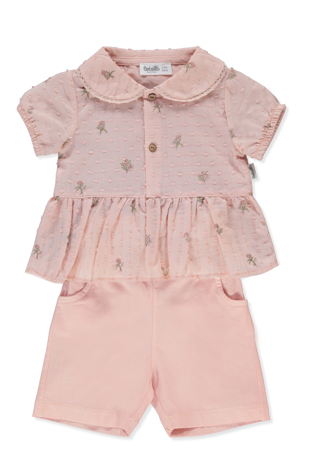 Woven Shorts 2-Piece Set (Mature Flowers) Dried Rose