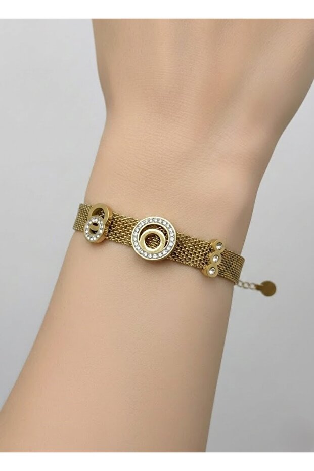Steel Gold Mesh Bracelet