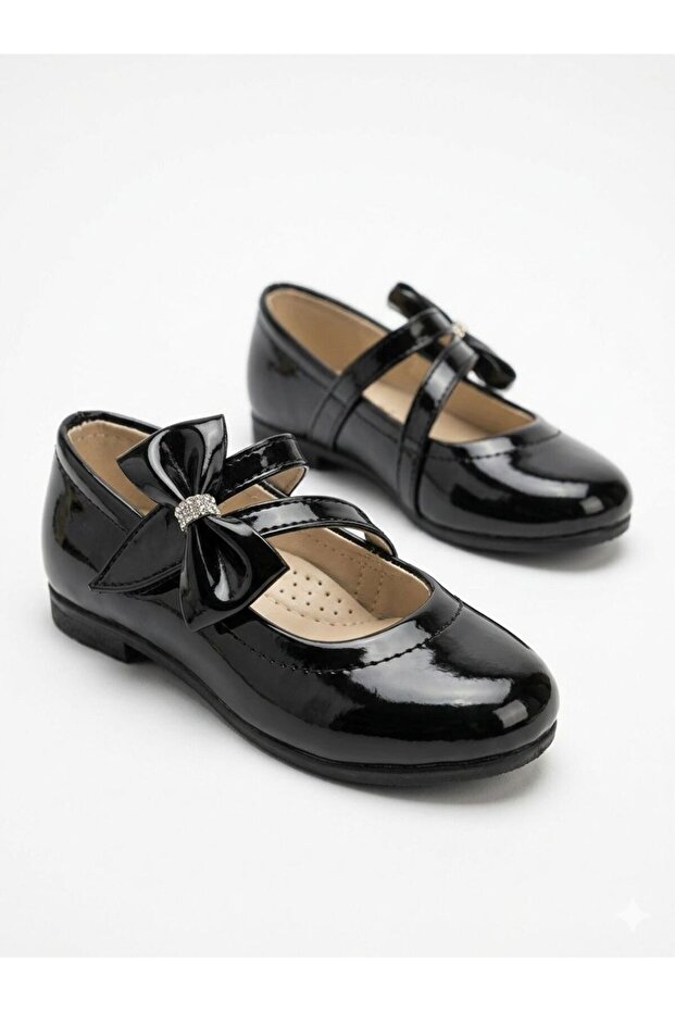 Girls' Velcro-Closure Non-Slip Sole Ballerina Flats