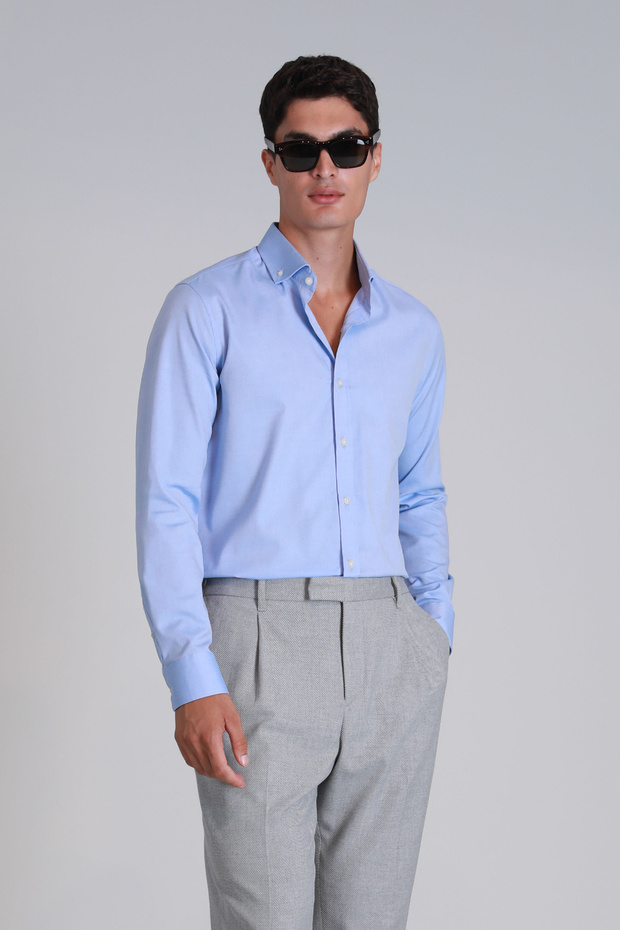 Daniel Ανδρικό - Slim Fit Blue Basic πουκάμισο - 1
