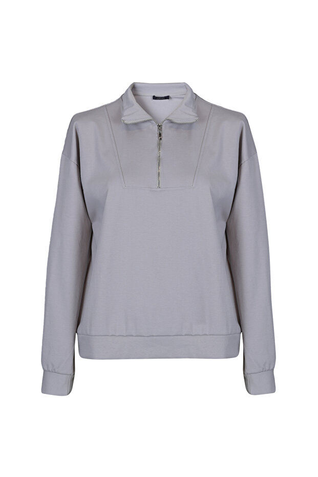 Galerıa Kadın Örme Sweatshırt Stone - 1