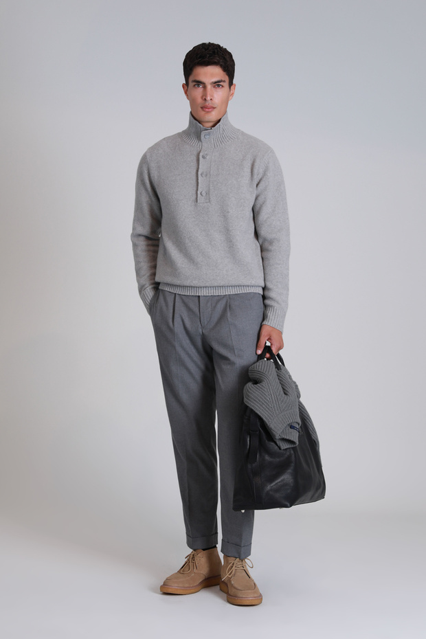 سترة رجالية - بيرت رمادي فاتح - 2