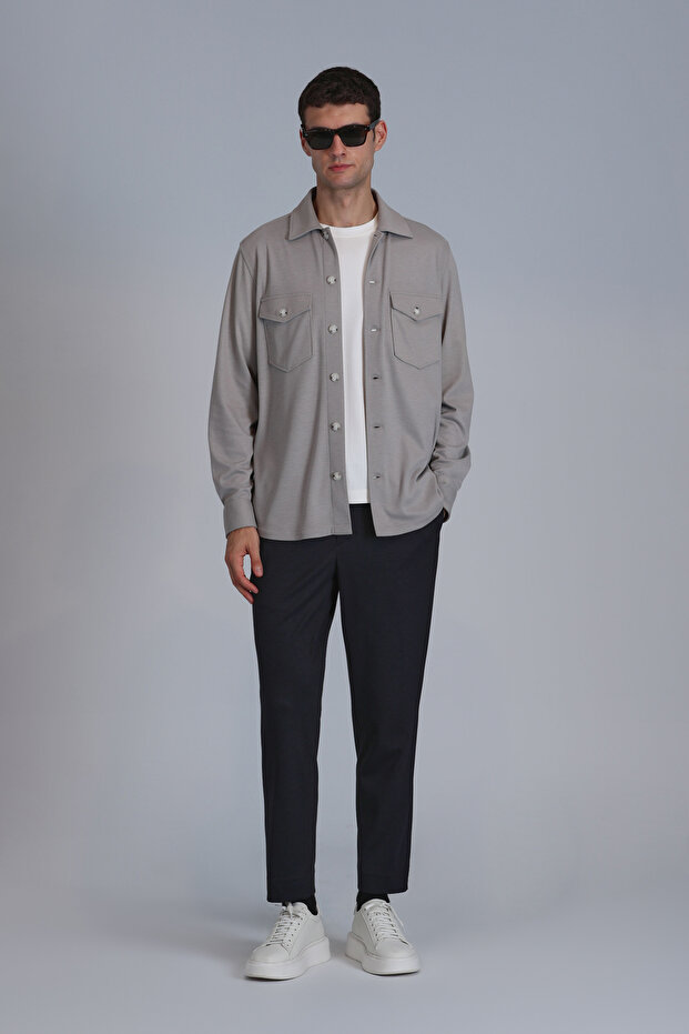 Cameron Erkek Basic Gömlek Slim Fit Bej - 4