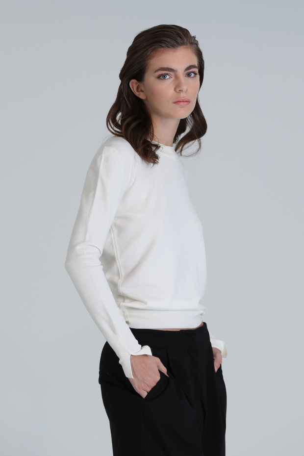 Bronte Kadın Kazak Ekru - 5