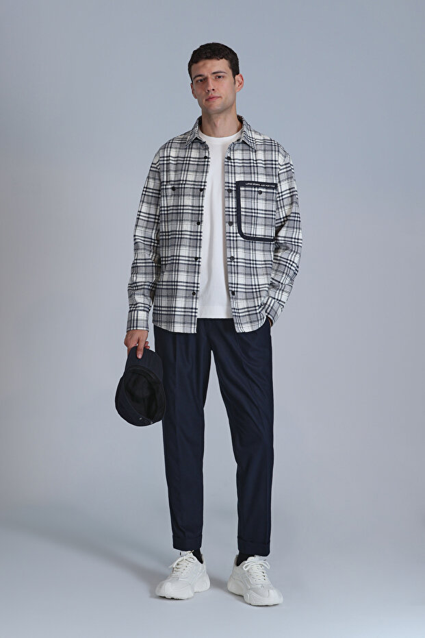 Hard Erkek Basic Gömlek Slim Fit Lacivert - 2