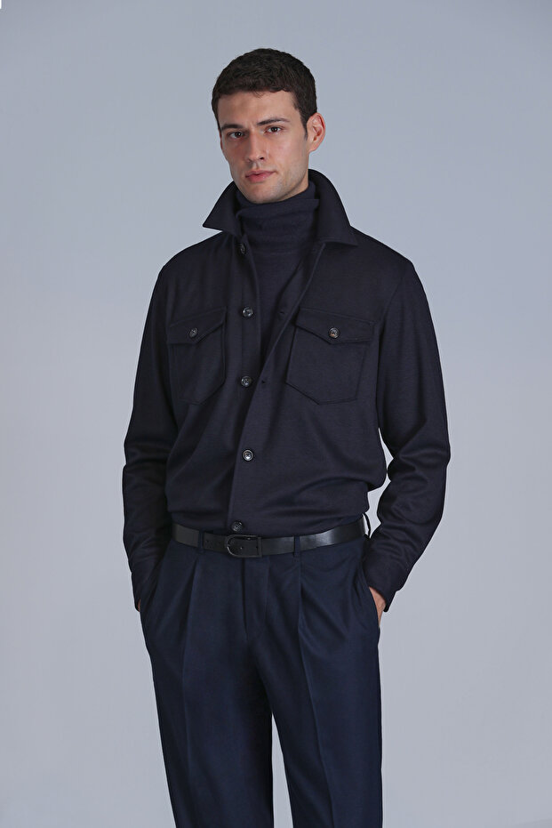 Cameron Erkek Basic Gömlek Slim Fit Lacivert - 1