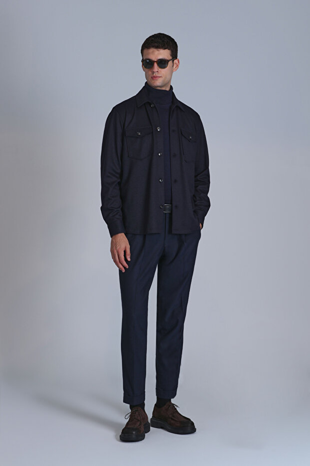 Cameron Erkek Basic Gömlek Slim Fit Lacivert - 4