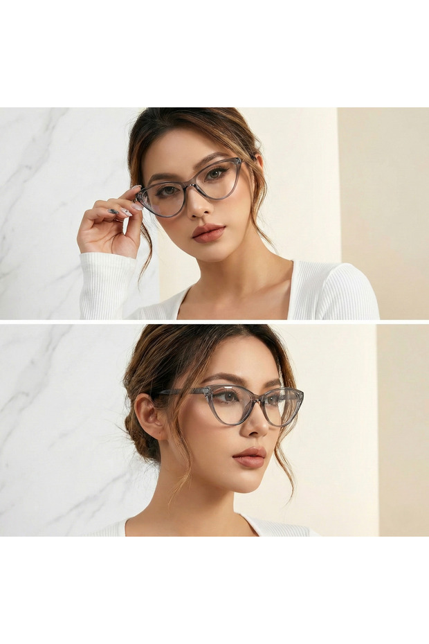نظارات CAT EYE SQUARE CATEYE BLUE LIGHT FILTERED BLUE BLOCK OPTICAL متوافقة مع النظارات يمكن تغييرها