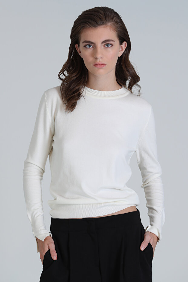 Bronte Kadın Kazak Ekru - 3