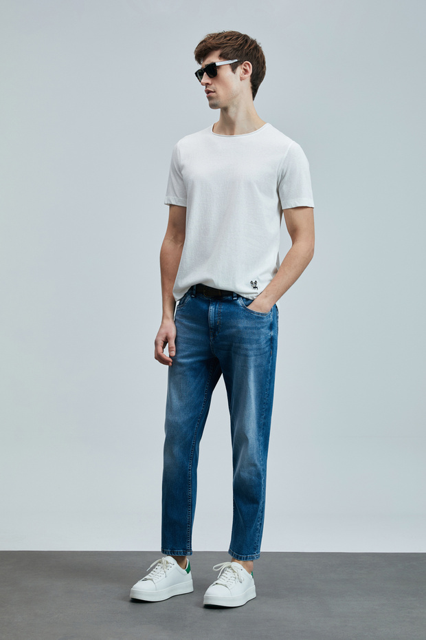 Junya Erkek Basic Tişört Kırık Beyaz - 4