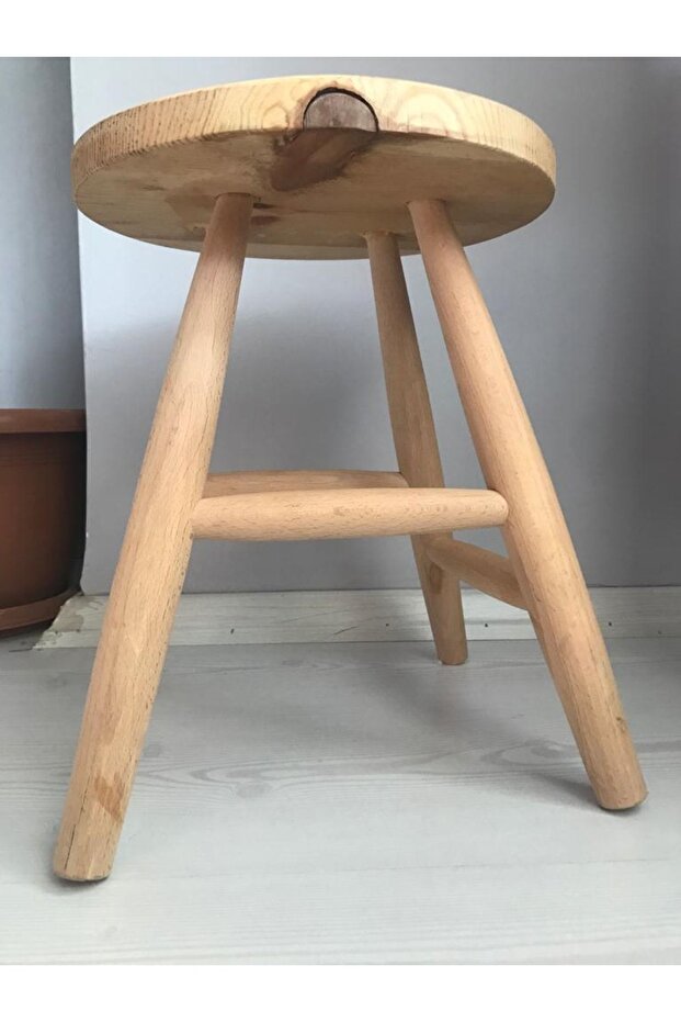 Yuvarlak Ahşap Tabure - 4