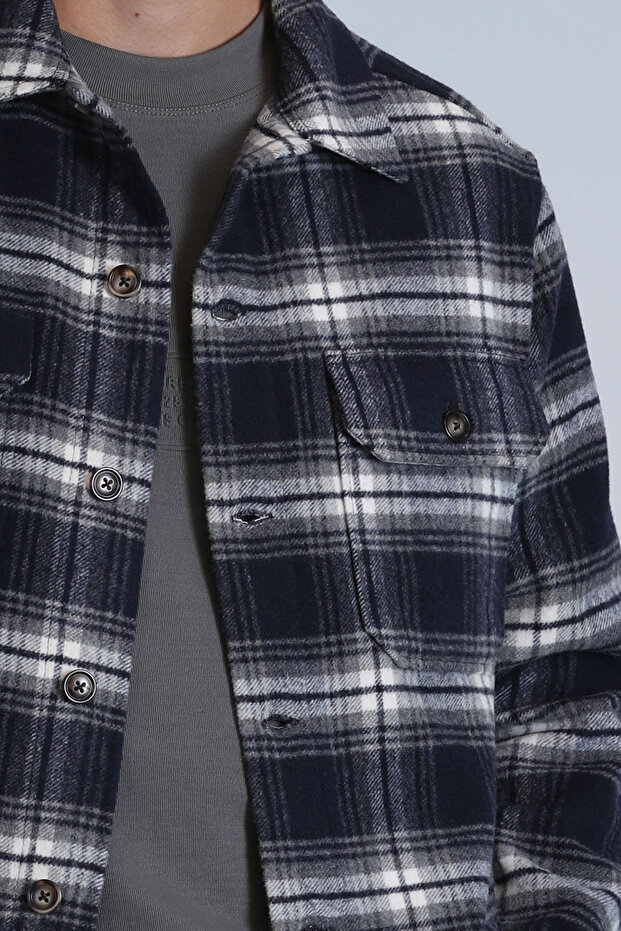 Fera Erkek Basic Gömlek Slim Fit Lacivert - 3