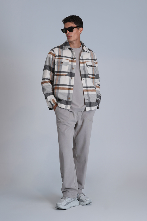 Fera Чоловіча сіра сорочка Slim Fit Basic - 4