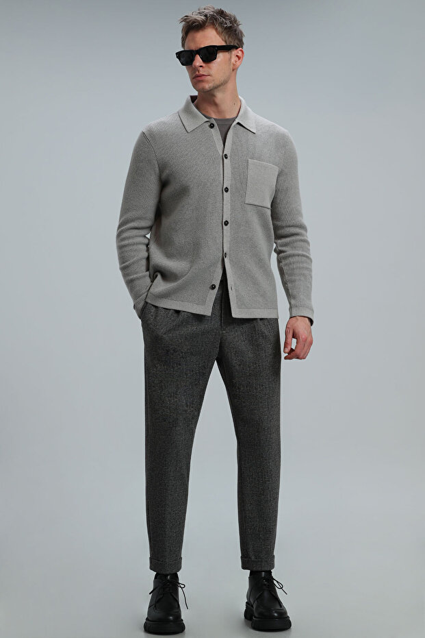 Solıd Erkek Hırka Vizon - 4