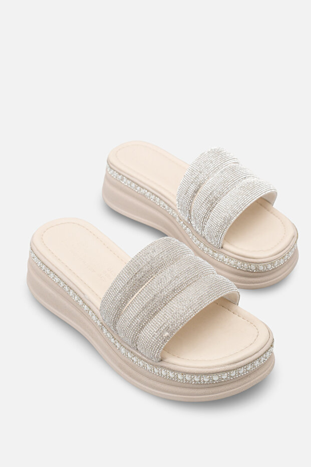 Cindy Three-Striped Stone Slippers