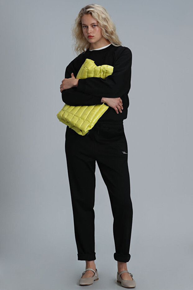 Dora Kadın Örme Sweatshırt Siyah - 4