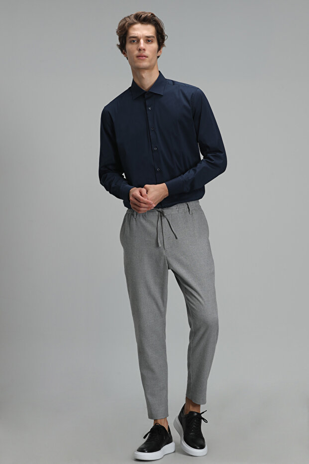 Austın Erkek Basic Gömlek Slim Fit Lacivert - 2