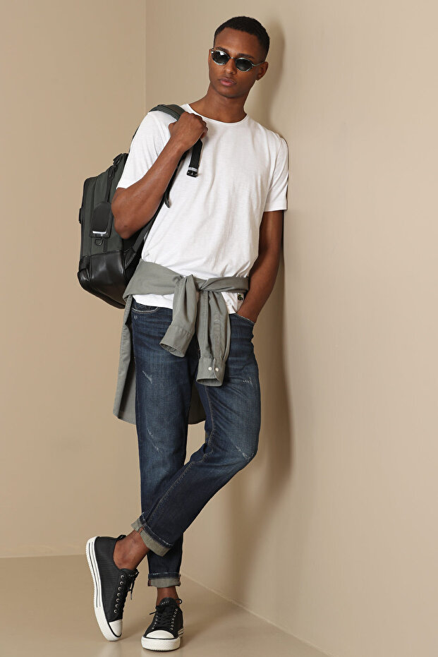 Junya Erkek Basic Tişört Beyaz - 3