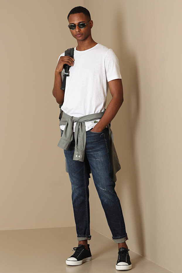 Junya Erkek Basic Tişört Beyaz - 4