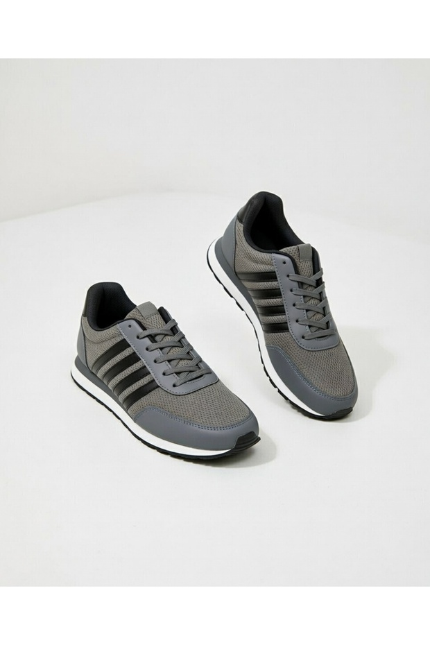 Men's Smoke Casual Comfortable-Soled Soft Lightweight Durable Walking Sneakers with Laces
