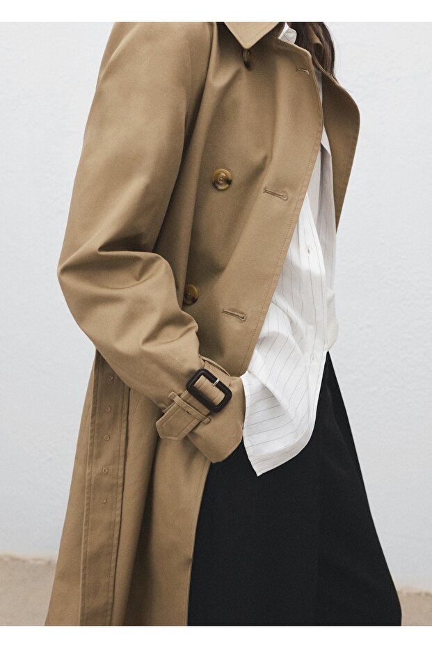 Klasik kemerli trençkot - 6