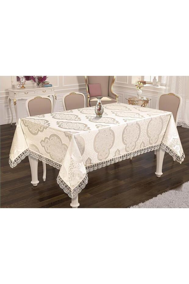 مفرش طاولة طعام جاكار بدون رعاية من Cemre مقاس 160 × 220
