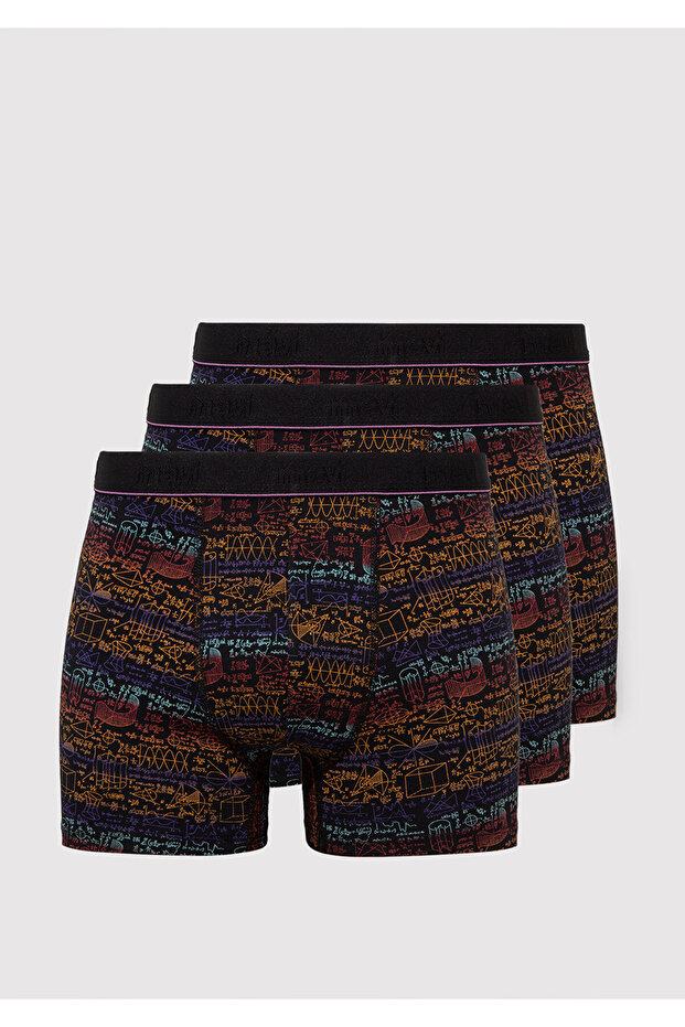 3lü Baskılı Siyah Boxer 0912209-900 - 1