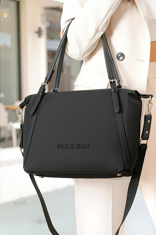 Women's Large 4-Compartment Casual Long-Strap Hand & Shoulder Bag (32x27 cm)