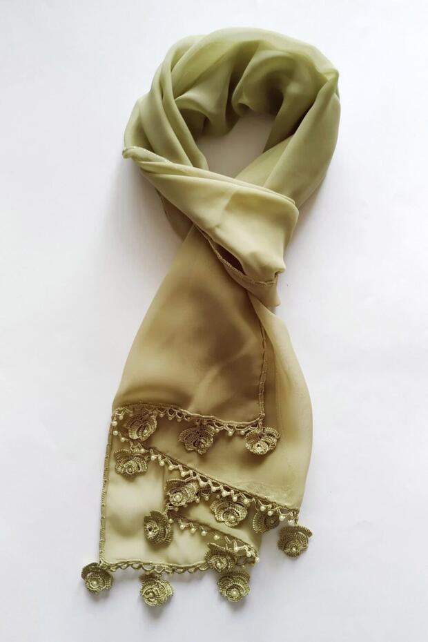 Embroidered Chiffon Scarf - 2