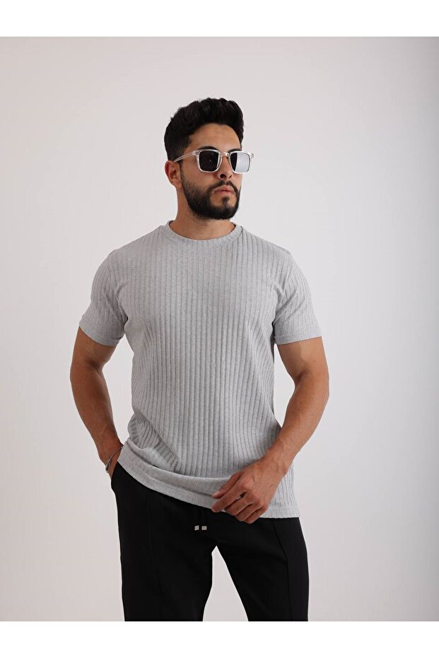 Zinox Fabric Basic Self Patterned T-Shirt - 3