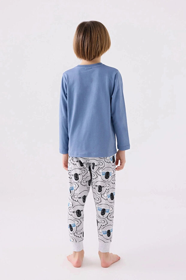 طقم مزدوج للأولاد - أزرق - 4