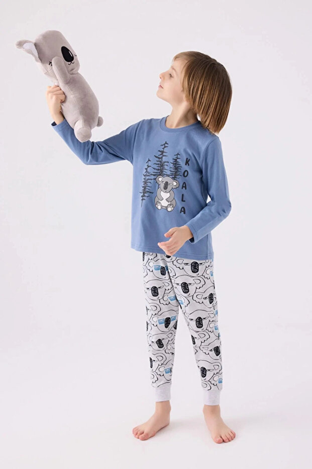 طقم مزدوج للأولاد - أزرق - 1