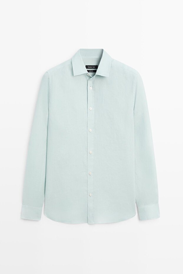 %100 keten regular fit gömlek - 5