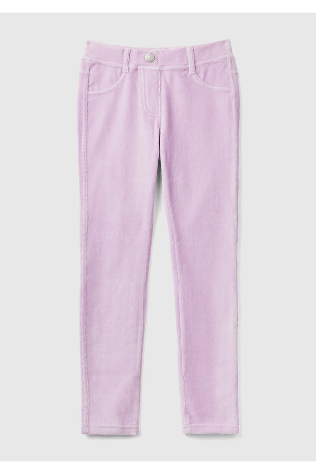 Girl's Lilac Velvet Jegging