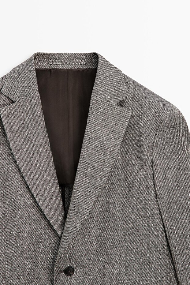 American herringbone blend linen tailored jacket - 5