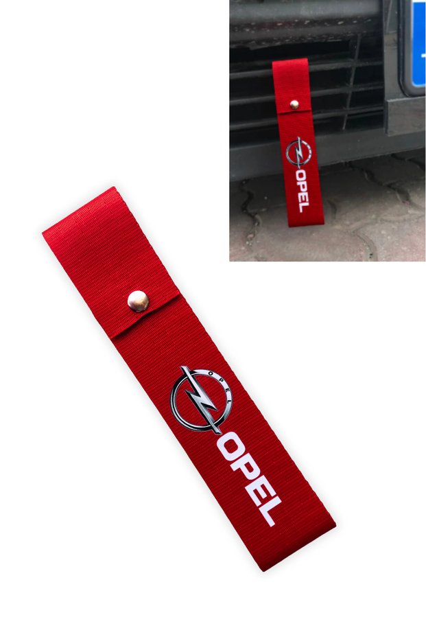 Red Color High Quality Bumper Tongue & Tow Rope with Opel Compatible Logo