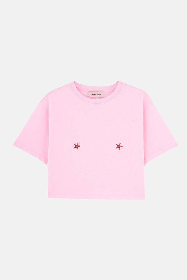 Starfish Lightweight Crop T-Shirt - Pink