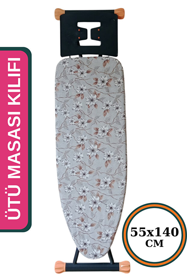 Ütü Masası Kılıfı Büyük Boy Ipli Stoperli Keçeli Kılıfı Örtüsü Bezi 55x140cm Silver Garden - 1