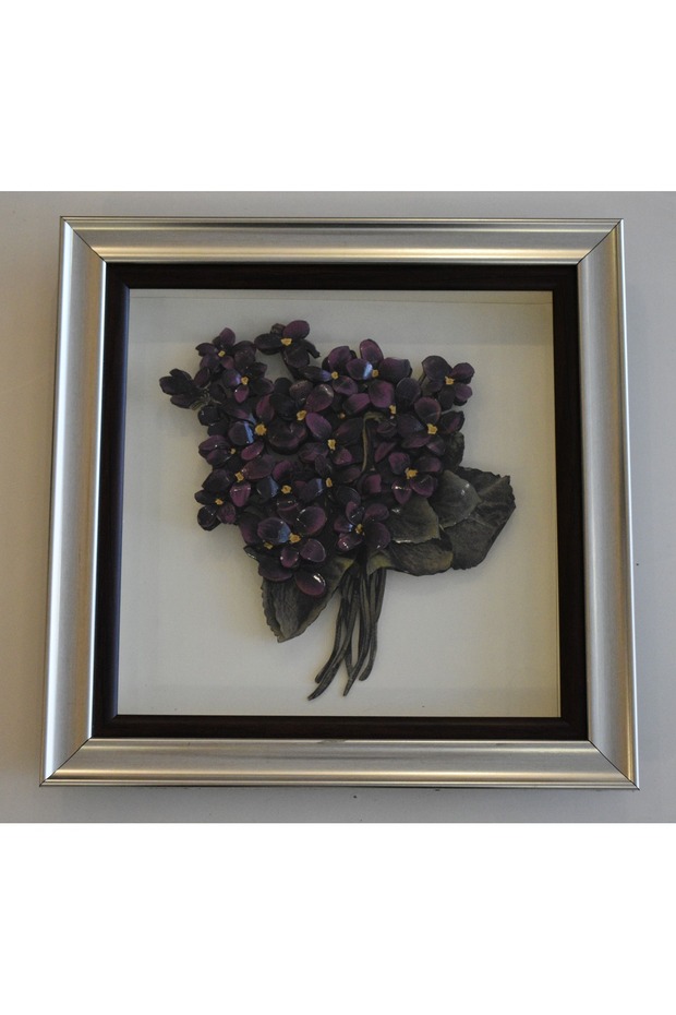 MOR ÇİÇEK RÖLYEF TABLO - 2